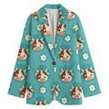 Cute Cow And Daisy Flower Pattern Print Women's Blazer