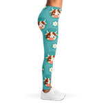 Cute Cow And Daisy Flower Pattern Print Women's Leggings