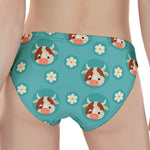 Cute Cow And Daisy Flower Pattern Print Women's Panties