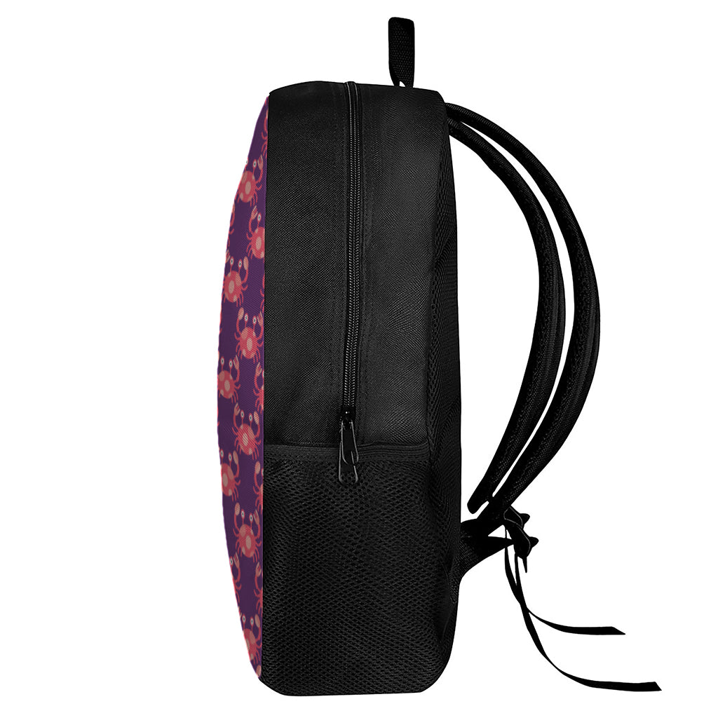 Cute Crab Pattern Print 17 Inch Backpack