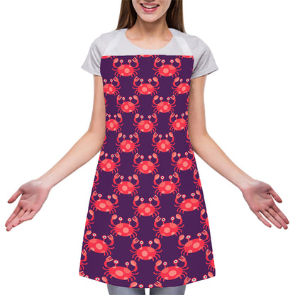 Cute Crab Pattern Print Adjustable Apron