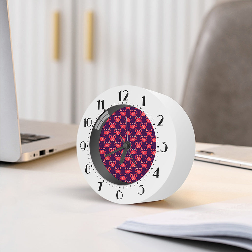 Cute Crab Pattern Print Alarm Clock