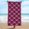 Cute Crab Pattern Print Beach Towel