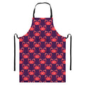 Cute Crab Pattern Print Bib Apron With Pocket