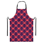 Cute Crab Pattern Print Bib Apron With Pocket