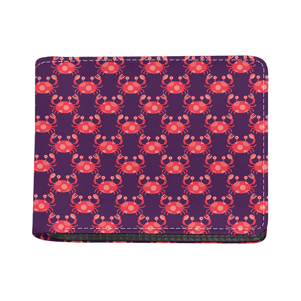 Cute Crab Pattern Print Bifold Wallet