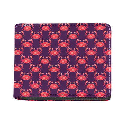 Cute Crab Pattern Print Bifold Wallet