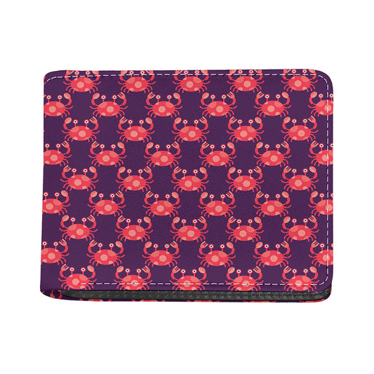 Cute Crab Pattern Print Bifold Wallet