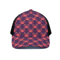 Cute Crab Pattern Print Black Mesh Trucker Hat