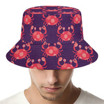 Cute Crab Pattern Print Bucket Hat