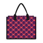 Cute Crab Pattern Print Canvas Tote Bag