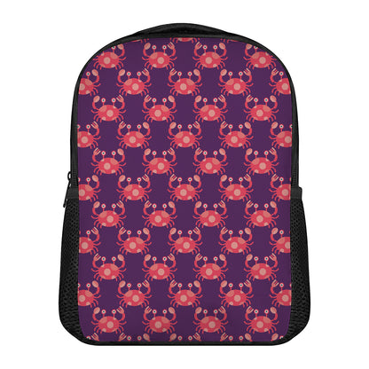 Cute Crab Pattern Print Casual Backpack