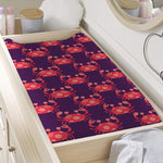 Cute Crab Pattern Print Changing Pad Cover