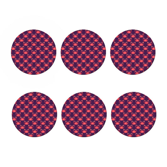 Cute Crab Pattern Print Coaster Set