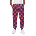 Cute Crab Pattern Print Cotton Pants