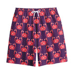 Cute Crab Pattern Print Cotton Shorts