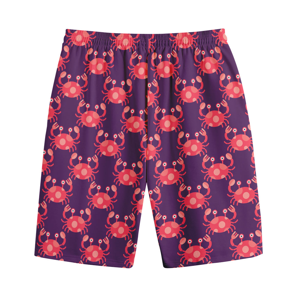 Cute Crab Pattern Print Cotton Shorts