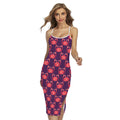 Cute Crab Pattern Print Cross Back Cami Dress