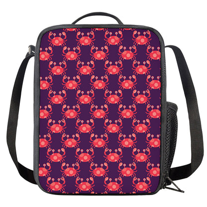 Cute Crab Pattern Print Crossbody Lunch Bag