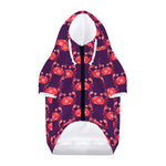 Cute Crab Pattern Print Dog Zip Up Hoodie