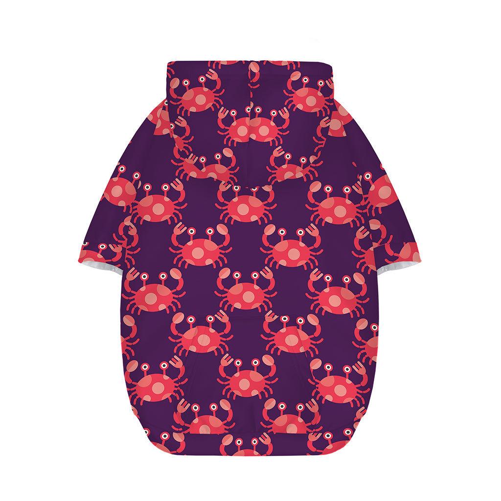 Cute Crab Pattern Print Dog Zip Up Hoodie