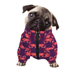 Cute Crab Pattern Print Dog Zip Up Jacket