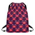 Cute Crab Pattern Print Drawstring Backpack