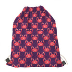 Cute Crab Pattern Print Drawstring Bag