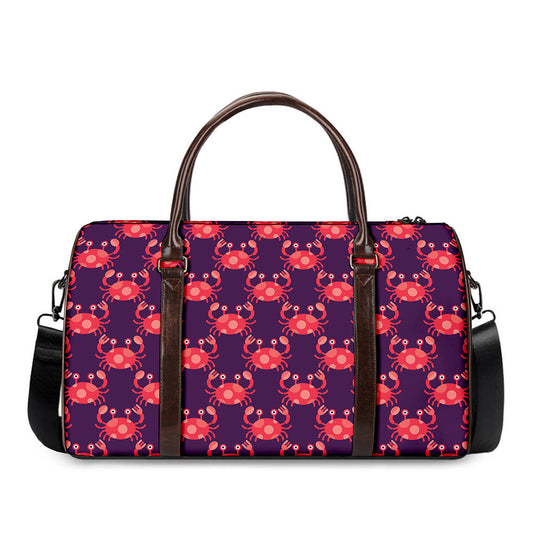 Cute Crab Pattern Print Duffle Bag