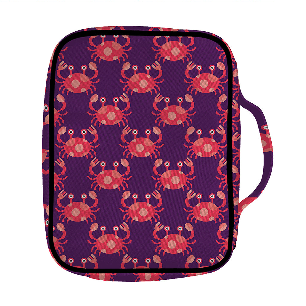 Cute Crab Pattern Print Front Pocket Bible Bag
