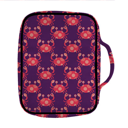 Cute Crab Pattern Print Front Pocket Bible Bag