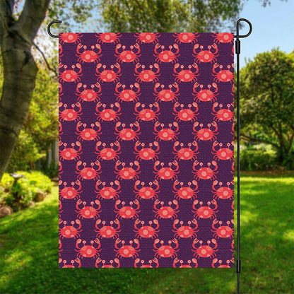 Cute Crab Pattern Print Garden Flag