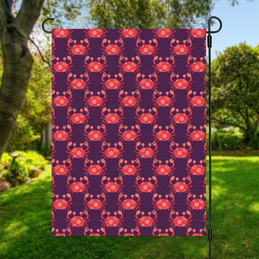 Cute Crab Pattern Print Garden Flag