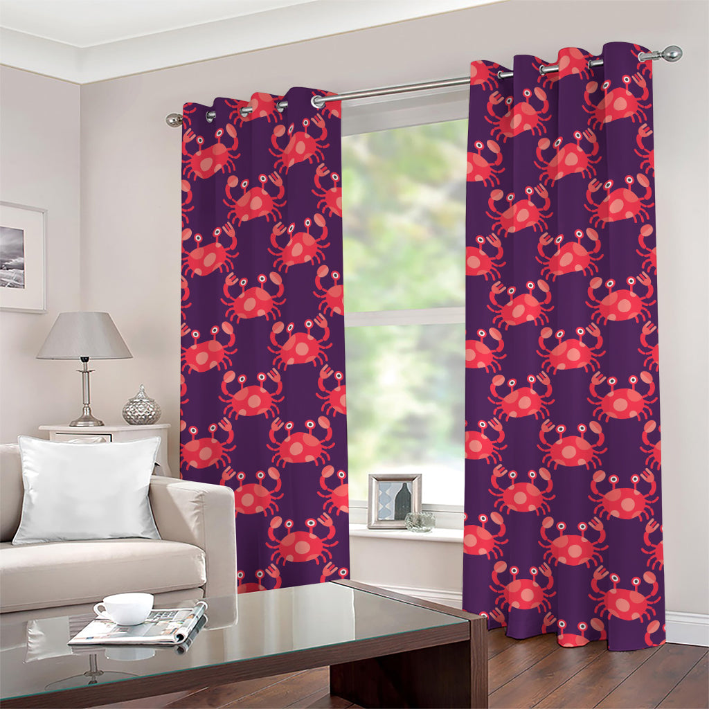Cute Crab Pattern Print Grommet Curtains