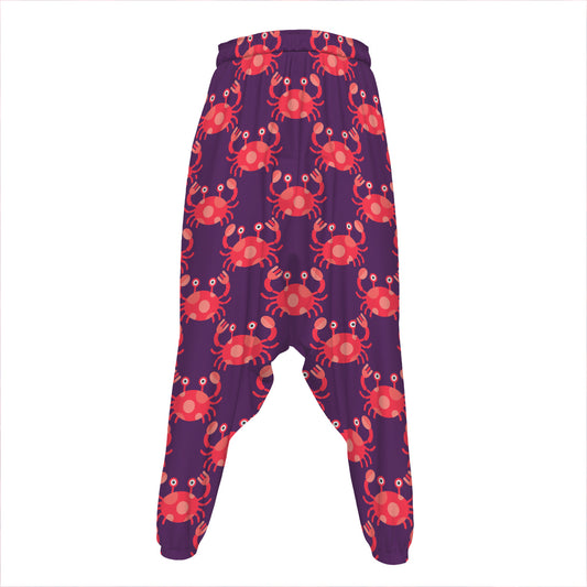 Cute Crab Pattern Print Hammer Pants