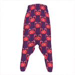Cute Crab Pattern Print Hammer Pants