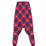 Cute Crab Pattern Print Hammer Pants
