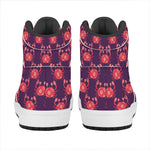 Cute Crab Pattern Print High Top Leather Sneakers