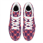 Cute Crab Pattern Print High Top Leather Sneakers