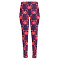 Cute Crab Pattern Print High-Waisted Pocket Leggings