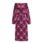 Cute Crab Pattern Print Hooded Bathrobe