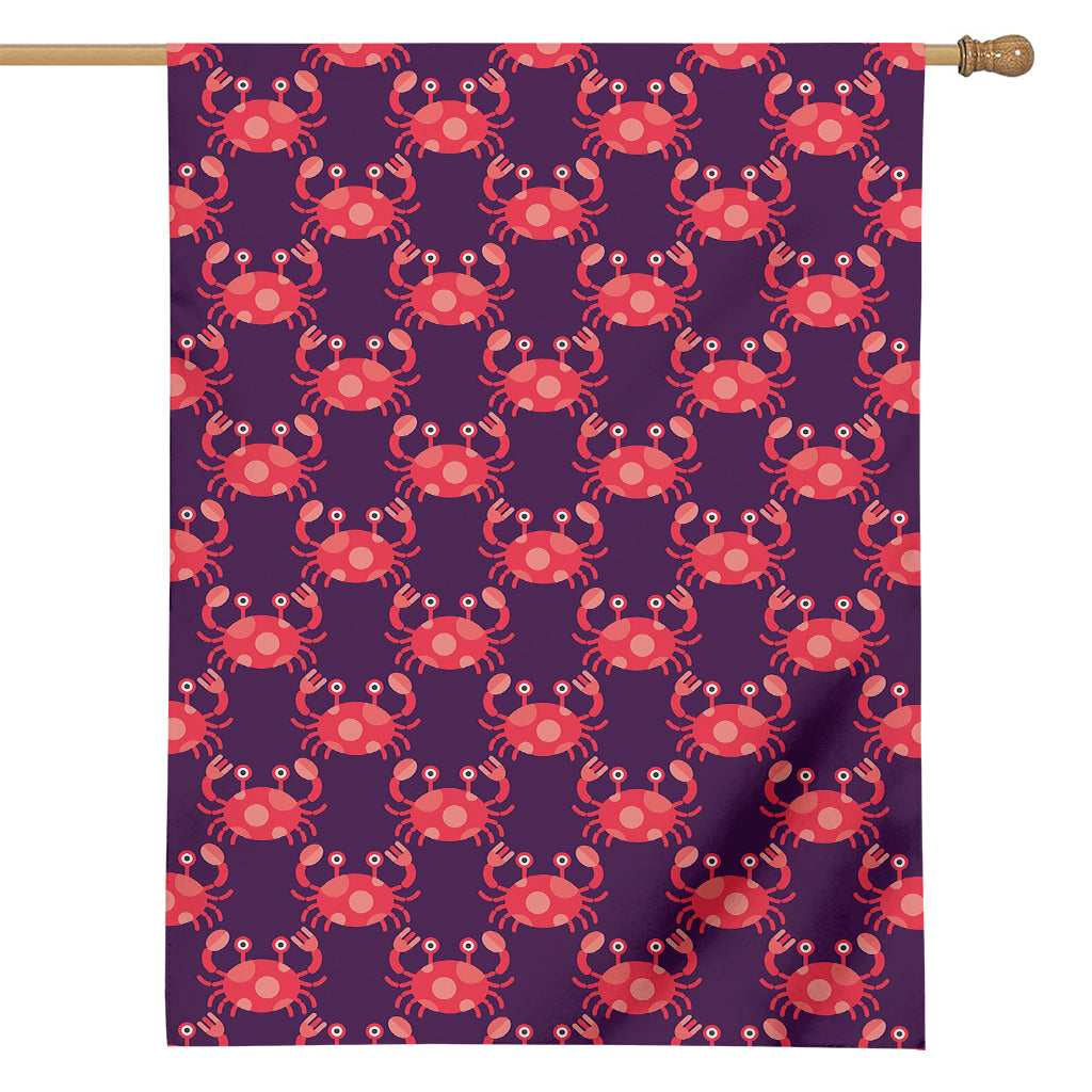 Cute Crab Pattern Print House Flag