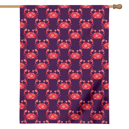 Cute Crab Pattern Print House Flag