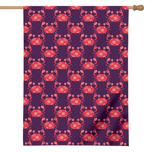 Cute Crab Pattern Print House Flag