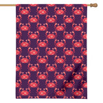 Cute Crab Pattern Print House Flag