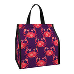 Cute Crab Pattern Print Insulated Lunch Tote