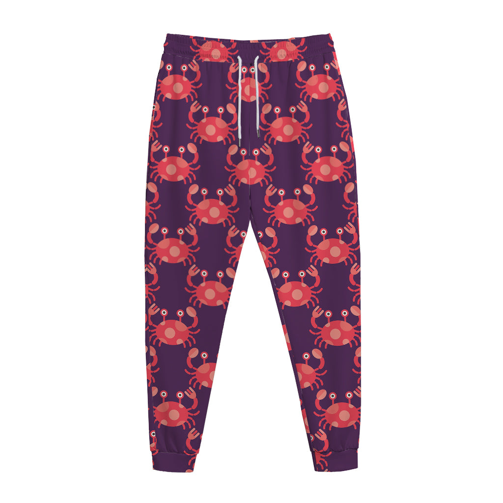 Cute Crab Pattern Print Jogger Pants
