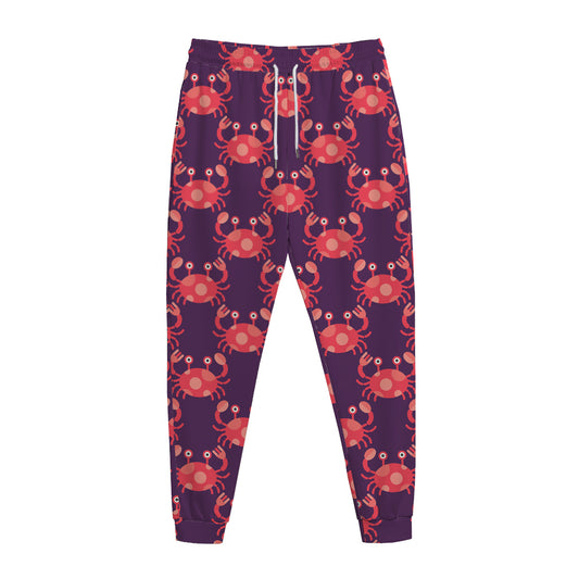 Cute Crab Pattern Print Jogger Pants