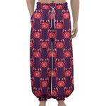 Cute Crab Pattern Print Lantern Pants
