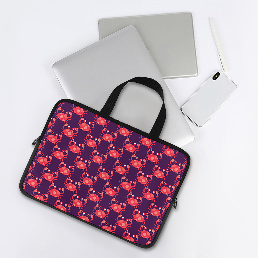 Cute Crab Pattern Print Laptop Sleeve With Handle